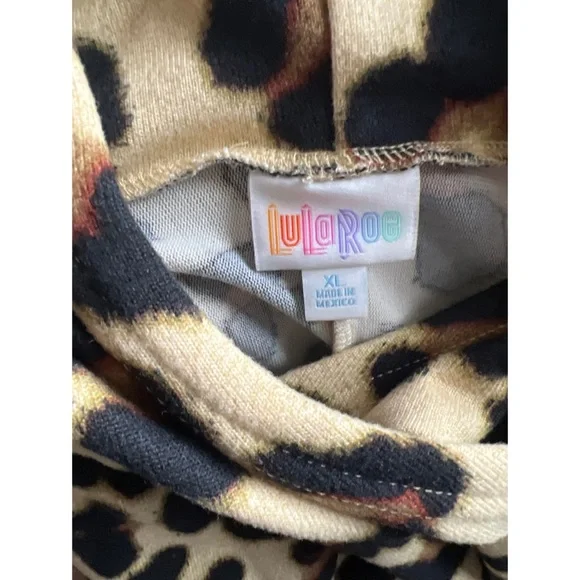 EUC LuLaRoe Amber Animal Print Hoodie - Picture 3 of 4